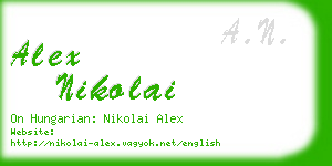 alex nikolai business card